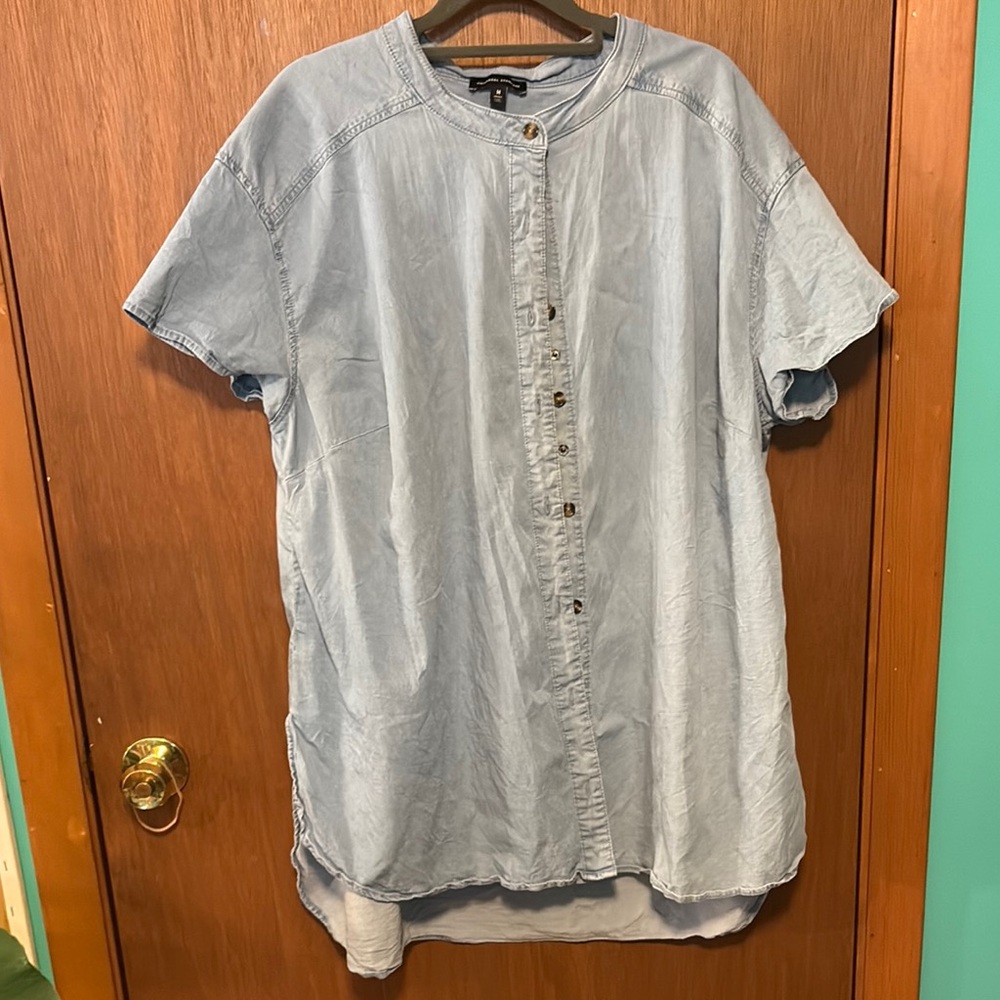 Light Blue Button-Up Women’s chambray Universal Standard plus size 18